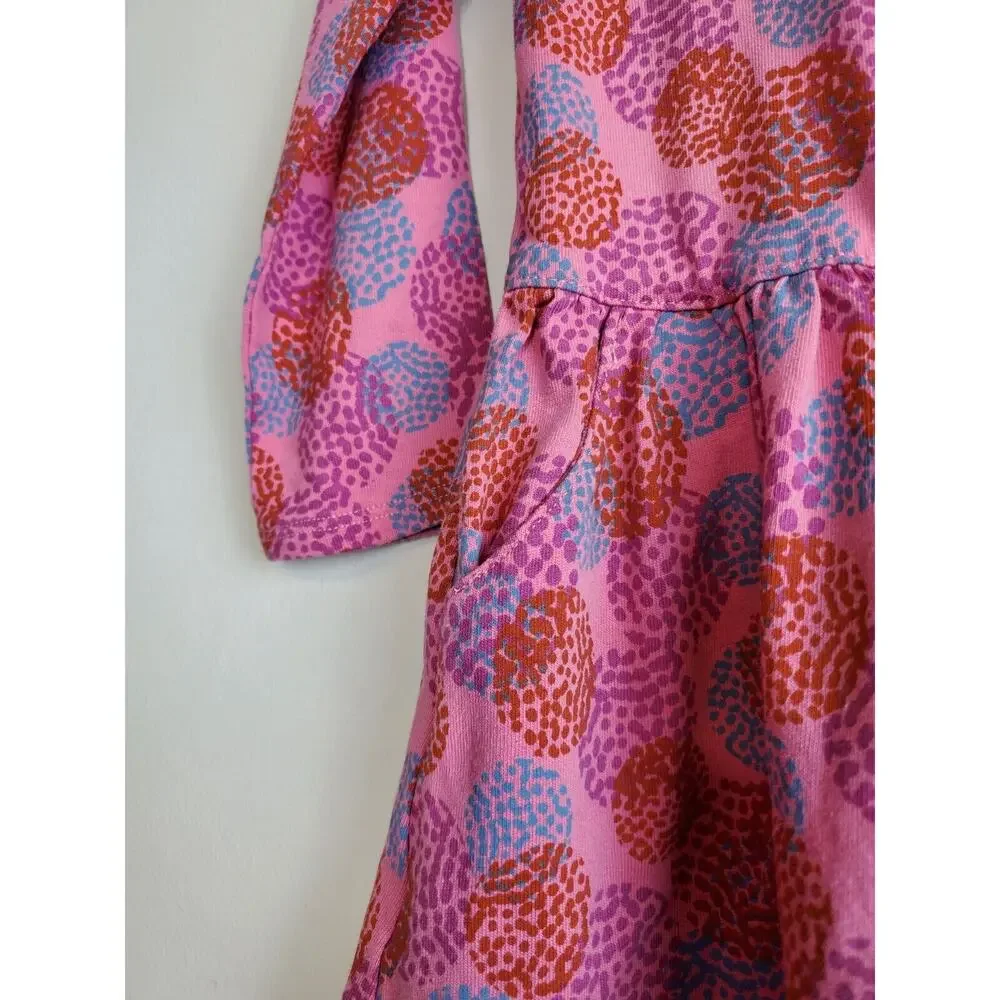 Garnet‎ Hill Girls 2-3 Toddler Dress Pink Long Sleeve ORGANIC COTTON xs
